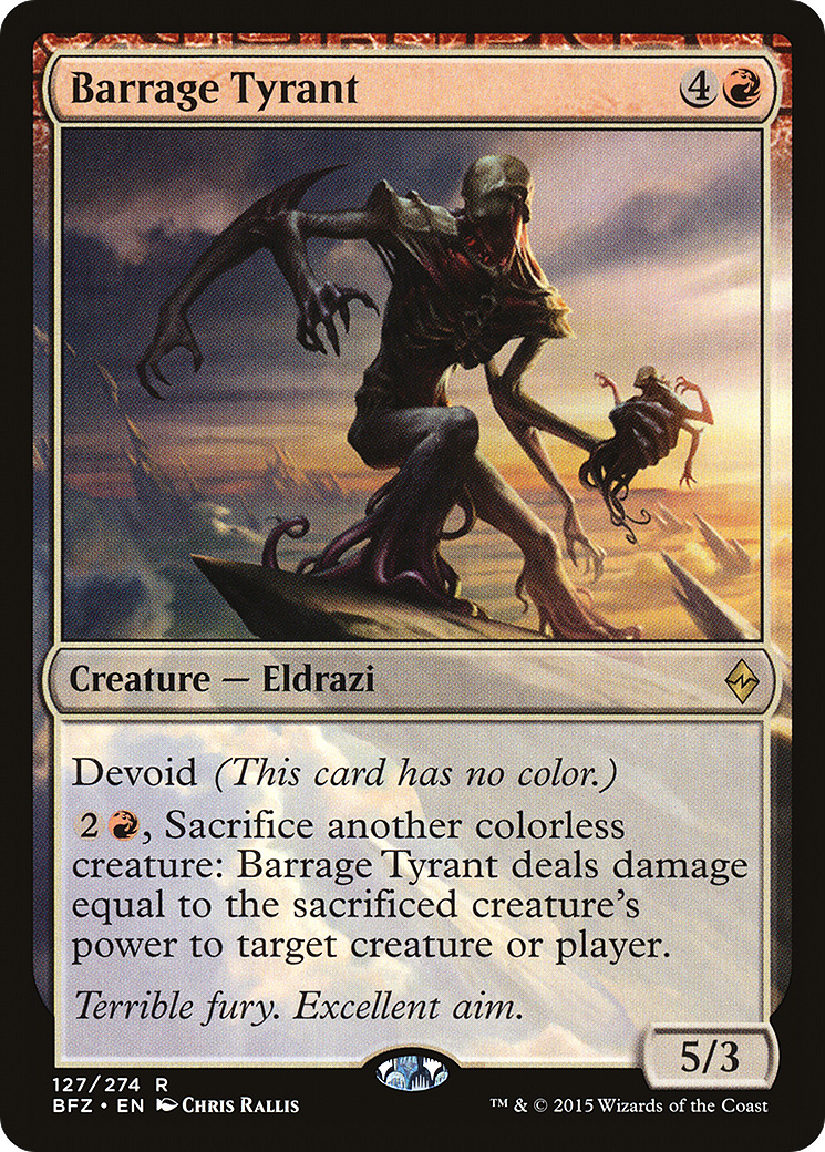 Barrage Tyrant (BFZ-127) - Battle for Zendikar: (devoid) Foil