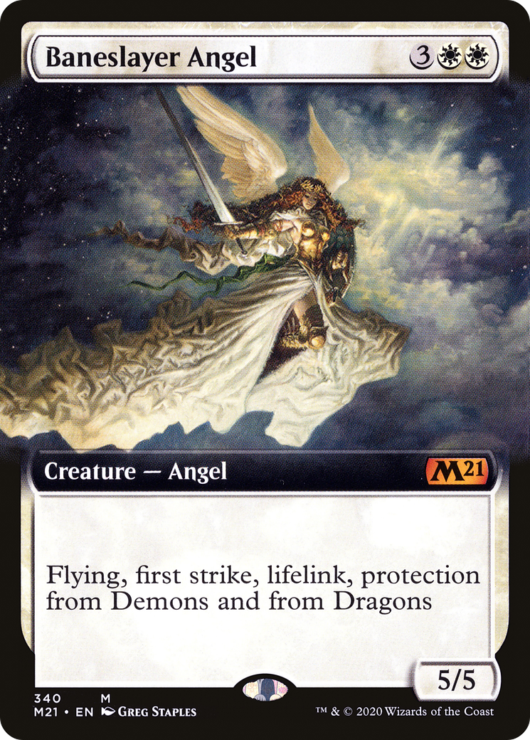 Baneslayer Angel (Extended Art) (M21-340) - Core Set 2021: (Extended Art) Foil