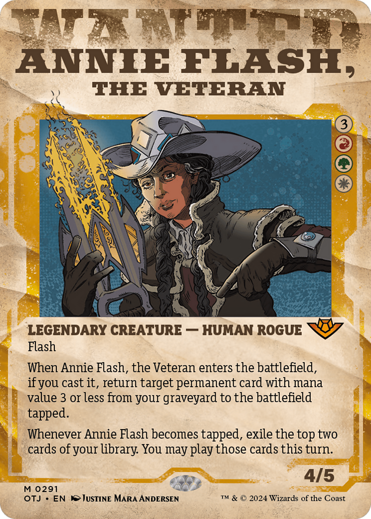 Annie Flash, the Veteran (Showcase) (OTJ-291) - Outlaws of Thunder Junction: (Showcase) (Borderless) Foil