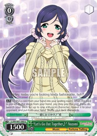 "Let's Go Out Together~" Nozomi (LL/EN-W01-060 U) - Love Live! DX