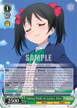 Taking Pride in Lyrics, Nico (LL/EN-W01-062 U) - Love Live! DX