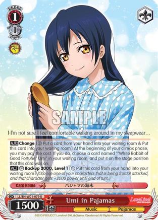 Umi in Pajamas (LL/EN-W01-079 U) - Love Live! DX