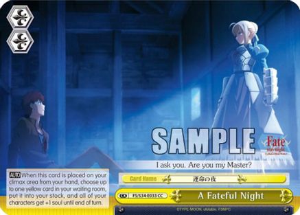 A Fateful Night (FS/S34-E033 CC) - Fate/stay night [Unlimited Blade Works]