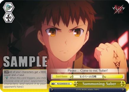 Summoning Saber (FS/S34-E035 CC) - Fate/stay night [Unlimited Blade Works]