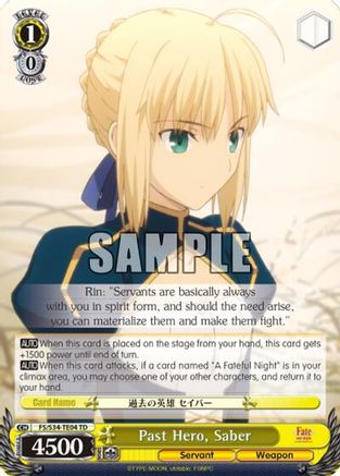 Past Hero, Saber (TD) (FS/S34-TE04 TD) - Fate/stay night [Unlimited Blade Works]