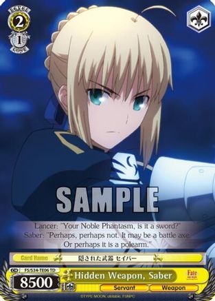 Hidden Weapon, Saber (TD) (FS/S34-TE06 TD) - Fate/stay night [Unlimited Blade Works]