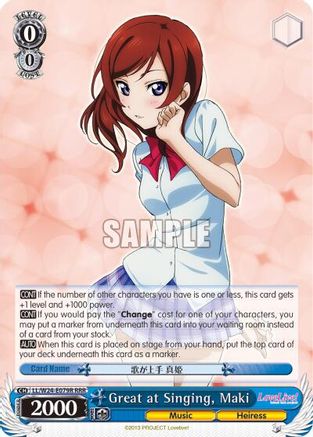Great at Singing, Maki (RRR) (LL/W24-E079R RRR) - Love Live!