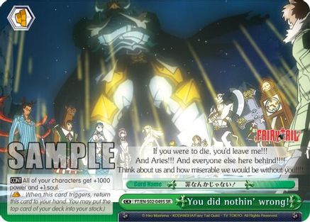 You did nothin' wrong! (SR) (FT/EN-S02-049S SR) - Fairy Tail ver.E