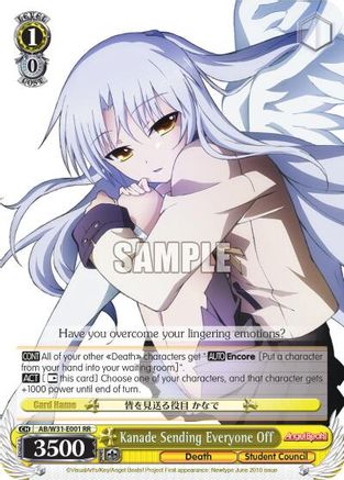 Kanade Sending Everyone Off (AB/W31-E001 RR) - Angel Beats! Re:Edit