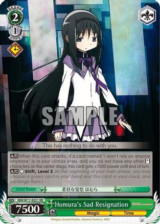 Homura's Sad Resignation (MM/W17-E021 RR) - Puella Magi Madoka Magica