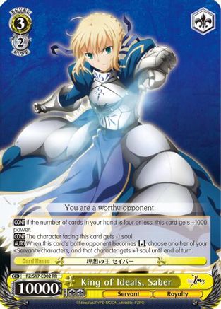 King of Ideals, Saber (FZ/S17-E002 RR) - Fate/Zero