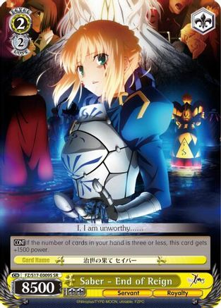 Saber - End of Reign (SR) (FZ/S17-E009S SR) - Fate/Zero