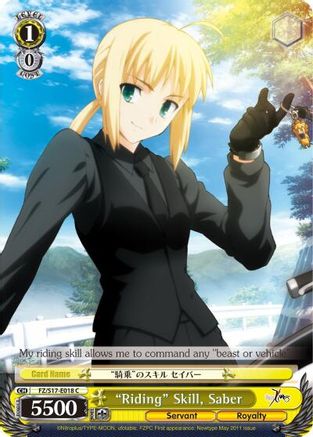 "Riding" Skill, Saber (FZ/S17-E018 C) - Fate/Zero