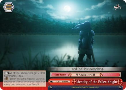Identity of the Fallen Knight (FZ/S17-E083 CR) - Fate/Zero