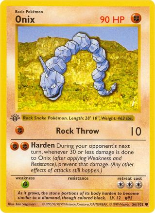Onix 056/102  - Unlimited Base Set Shadowless - Common