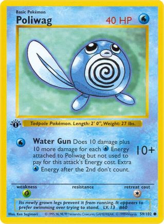 Poliwag 059/102  - Unlimited Base Set Shadowless - Common