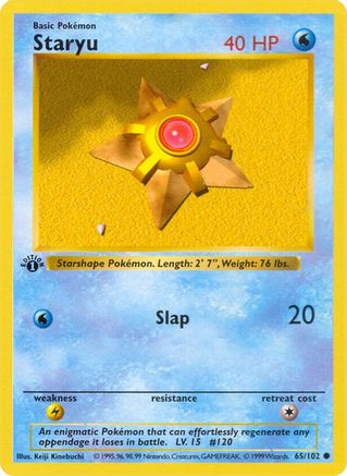 Staryu 065/102  - Unlimited Base Set Shadowless - Common