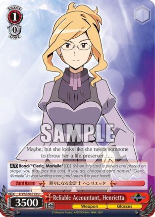 Reliable Accountant, Henrietta (Alternate Art Foil) (LH/SE20-E13 U) - LOG HORIZON