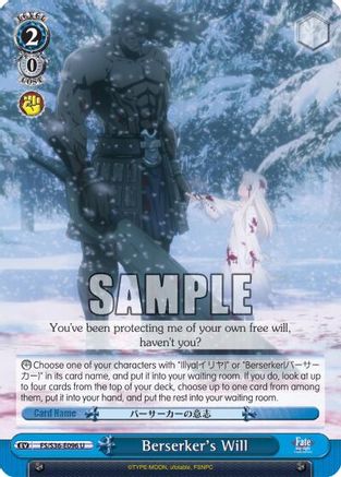 Berserker's Will (FS/S36-E096 U) - Fate/stay night [Unlimited Blade Works] Vol. II