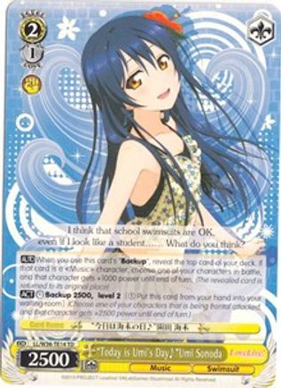 "Today is Umi's Day" Umi Sonoda (LL/W36-TE14 TD) - Love Live! Vol. 2