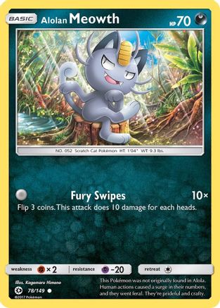 Alolan Meowth 078/149  SM Base Set - Common