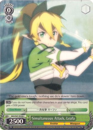 Simultaneous Attack, Leafa (SAO/S47-E038 C) - Sword Art Online Re: Edit