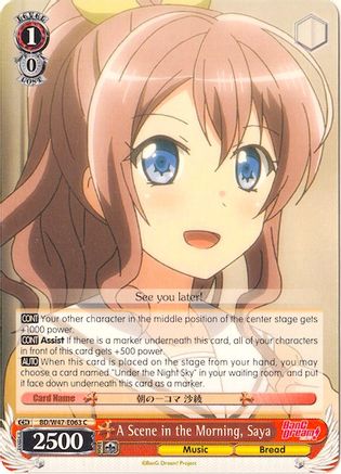 A Scene in the Morning, Saya (BD/W47-E063 C) - BanG Dream!