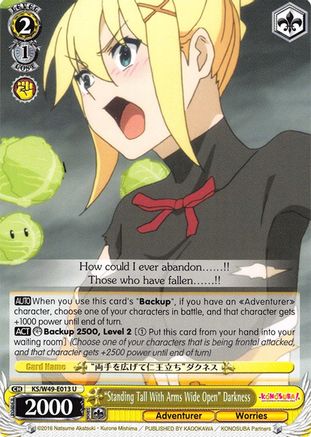 "Standing Tall With Arms Wide Open" Darkness (KS/W49-E013 U) - KonoSuba