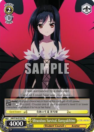 Miraculous Survival, Kuroyukihime (AW/S18-E102 TD) - Accel World