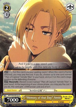 "Memory of that Day" Annie (A) (AOT/S50-E013a U) - Attack on Titan Vol. 2