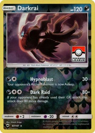 Darkrai 087/147  - Reverse Holofoil League & Championship Cards - Promo