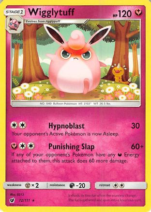 Wigglytuff 072/111  - Reverse Holofoil SM  Crimson Invasion - Rare