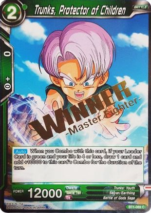 Trunks, Protector of Children (Winner Stamped) (BT1-069) - Tournament Promotion Cards