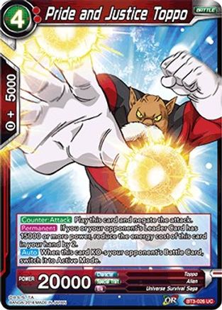 Pride and Justice Toppo (BT3-026) - Cross Worlds