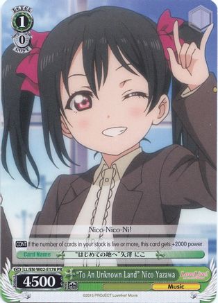 "To An Unknown Land" Nico Yazawa (LL/EN-W02-E178 PR) - Love Live! DX Vol.2