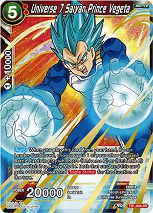 Universe 7 Saiyan Prince Vegeta (TB1-004) - Tournament of Power