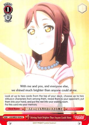Shining Much Brighter Than Anyone Could Alone (LSS/WE27-E34 U) - Love Live! Sunshine!! Extra Booster