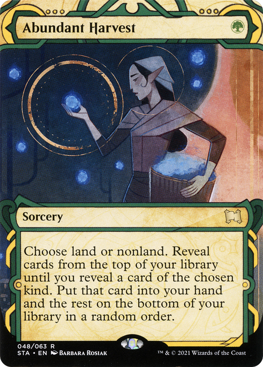 Abundant Harvest (STA-048) - Strixhaven Mystical Archive: (Showcase) (Borderless) Etched Foil