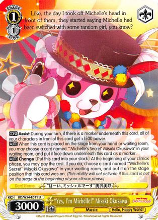 "Yes, I'm Michelle!" Misaki Okusawa (BD/W54-E011 U) - BanG Dream! Girls Band Party!