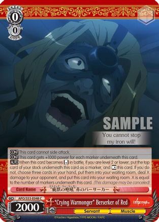 Crying Warmonger" Berserker of Red (APO/S53-E048 C) - Fate/Apocrypha