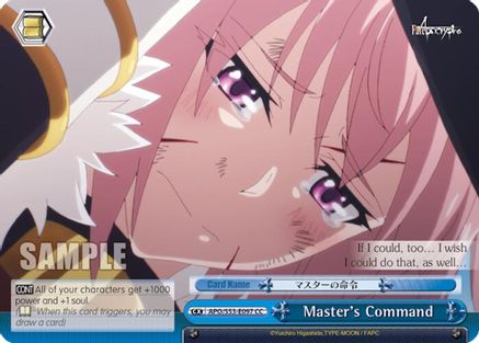Master's Command (APO/S53-E097 CC) - Fate/Apocrypha