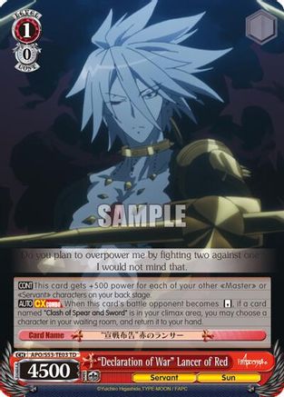 "Declaration of War" Lancer of Red (APO/S53-TE03 TD) - Fate/Apocrypha