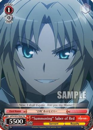 "Summoning" Saber of Red (APO/S53-TE04 TD) - Fate/Apocrypha