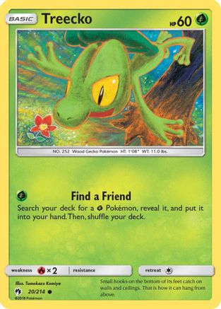 Treecko 020/214  - Reverse Holofoil SM  Lost Thunder - Common