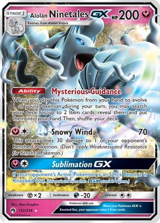 Alolan Ninetales GX 132/214  - Holofoil SM  Lost Thunder - Ultra Rare
