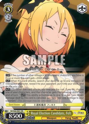 Royal Election Candidate, Felt (RZ/S46-E001 RR) - Re:ZERO