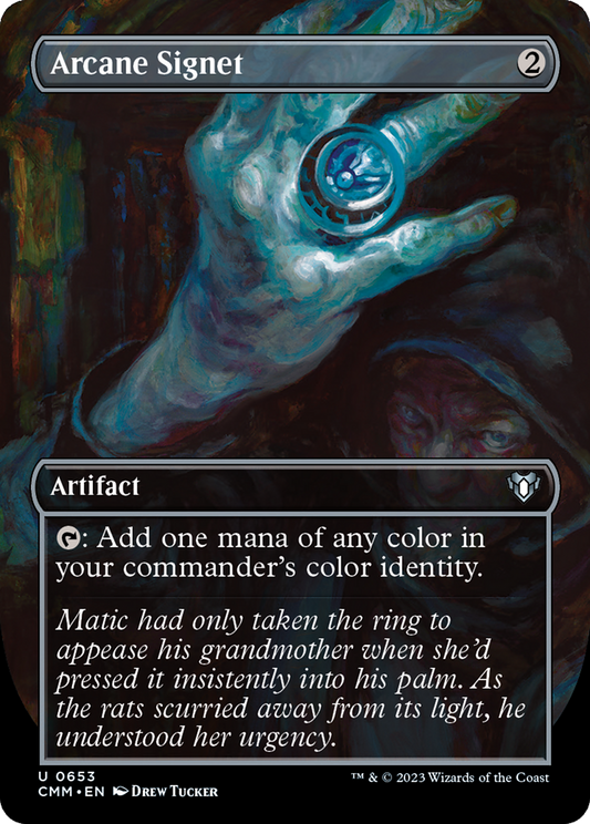 Arcane Signet (Borderless) (CMM-653) - Commander Masters (Borderless) Foil