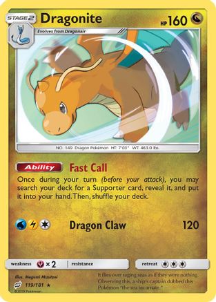 Dragonite 119/181  - Reverse Holofoil SM  Team Up - Holo Rare