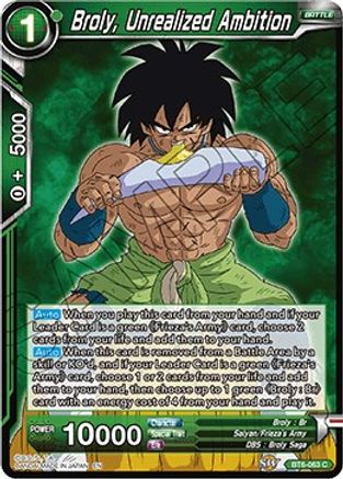 Broly, Unrealized Ambition (BT6-063) - Destroyer Kings Foil
