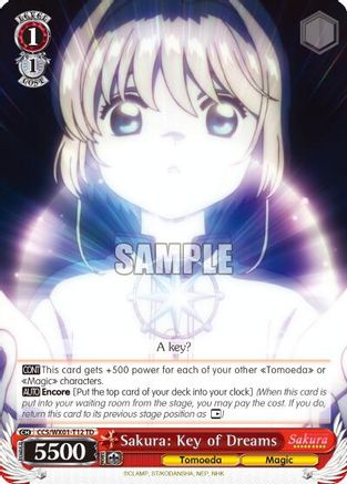Sakura: Key of Dreams (CCS/WX01-T12 TD) - Cardcaptor Sakura: Clear Card